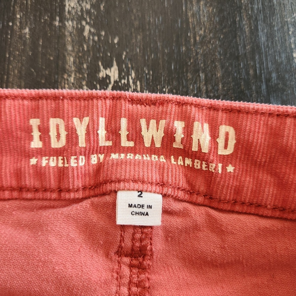 Idyllwind Corduroy Flare Pants sz 2 (26x33") Orange Boho Stretchy Hippie Western - Picture 3 of 15
